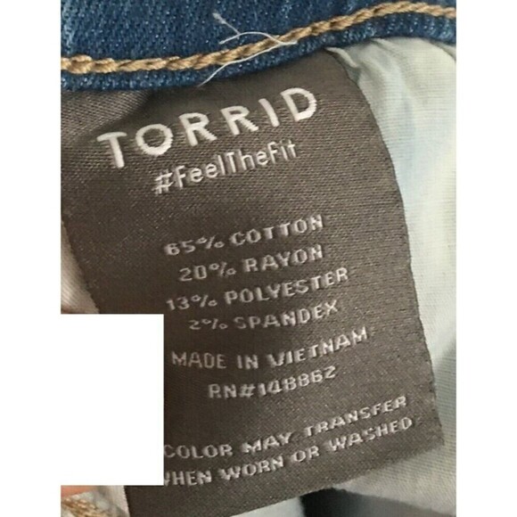 Torrid Pants Women's Size 00 Regular Blue Jeans Stretchy Waist Drawstring - Picture 7 of 8